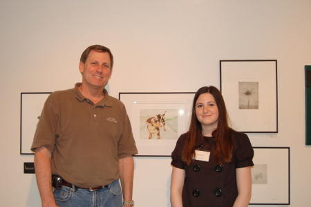 Vanessa showing her art at St Edwards University May, 2007