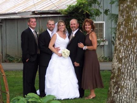 Brian and I with my family on our wedding day