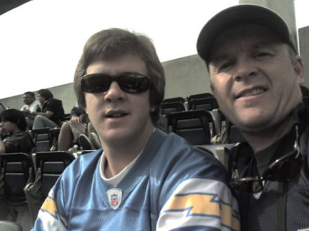 Andy and the ole' man at the game.