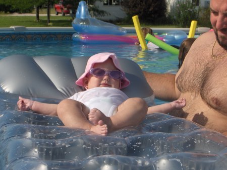 me and my favorite girl chilli'n  the pool