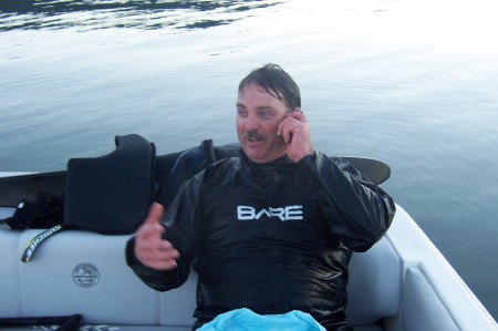 Water Skiing on Christmas eve, Had to call my cousin Doug in Calif.