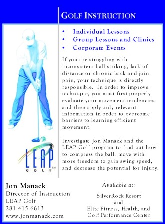 Jon Manack LEAP Golf Ad