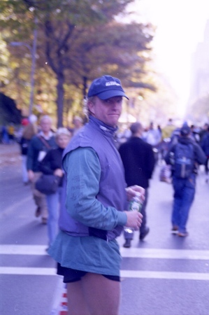 At the finish line of the NYC Marthon 2 months after 9/11