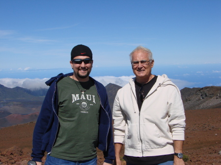 With my son Kevin on Haleakala in Maui, 2007