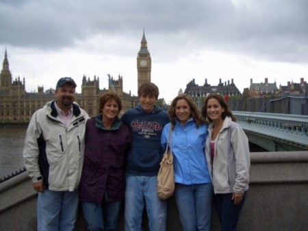 family with Big Ben behind us