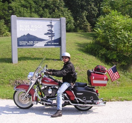 Sid on his Road King - Our Bike Trip to Virginia (August 2006)