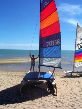 Getting ready to put the Hobie in the water