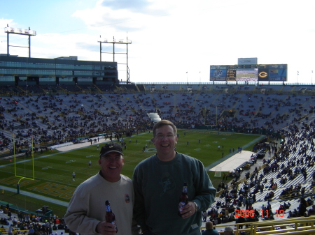 Me and a Marine Buddy at Lambeau field