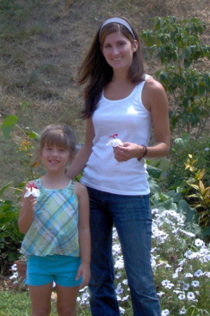 Summer 2007 Em and Helen in the garden