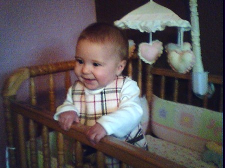 Ellie standing up in her Crib!!!