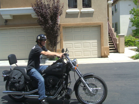 My oldest,Ryan riding my 07 HD