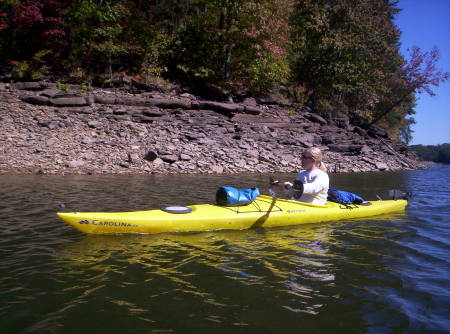 My wife paddling on Inland Lake w/ me.