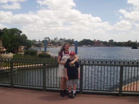 My son and I at Epcot in Orlando Florida