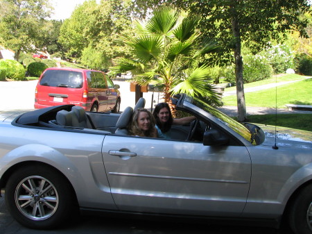 Two Hot Babes in Mustang Convertible!