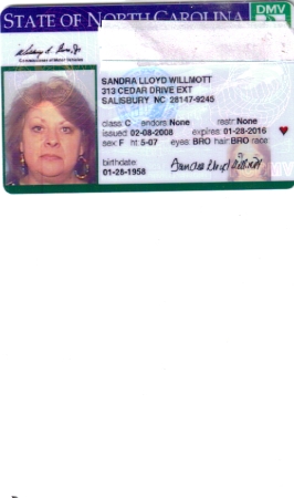 Copy of recent drivers license
