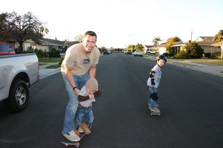 Learning to skateboard like dad