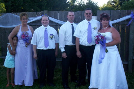 maid of honor, best man, brother jerry, husband and me