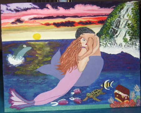Oil Painting 2006-"Mermaid Lovers of the Sea"