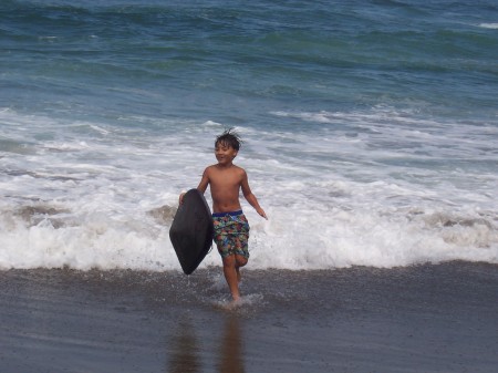 Benny,8,  at the beach in Lincoln City, OR.