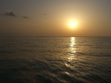 Shot of sun setting after we had just anchored in Key west