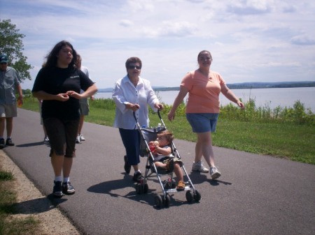 (L to R) My youngest daughter Samantha, my mom (strolling Dylan), Tammy (my sis-in-law & Dylan's mom), enjoying the park - summer 2007.
