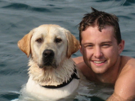 Our son, Richard, & his Sweet Lab, Bailey