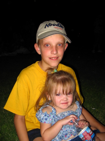 son Kyle (11) whit Lizabeth (granddaughter 22months) July 4th 2007