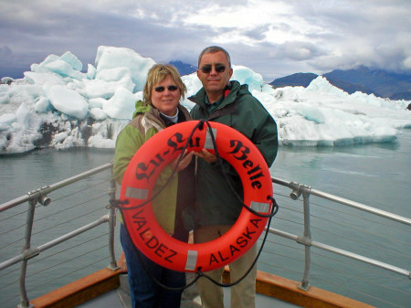 Terri and myself at the Columbia Glacier, Alaska