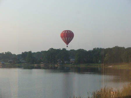 Balloonist over the backyard.