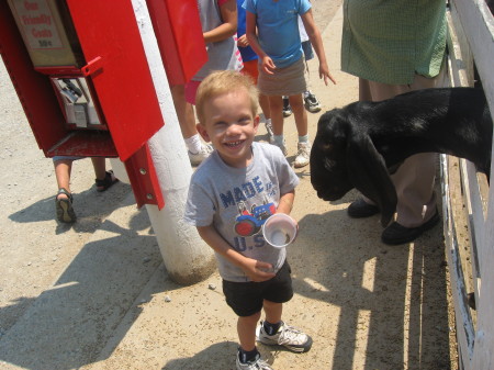 Aidan with a goat:)