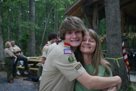 Hugs from my youngest at his Eagle Scout Ceremony