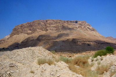 12 mountain top fortress of masada rises 1300' up from the desert floor, not far from the dead sea