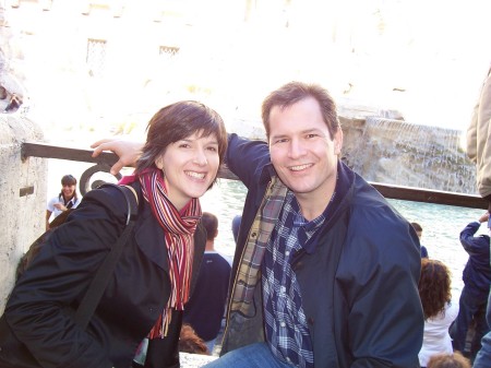 My husband Tom and I at Trevi Fountain in Rome