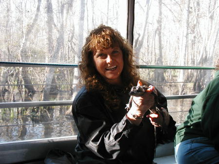 We're in New Orleans on a Swamp Tour. I'm babysitting my buddy chroco'o'baby- months later this was all under water