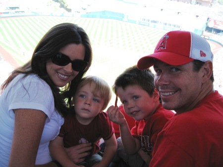 The family at an Angels game