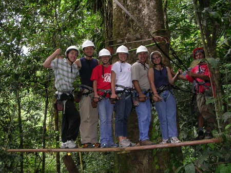 Zip lining in the jungle