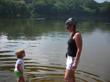 My holly and me at the river
