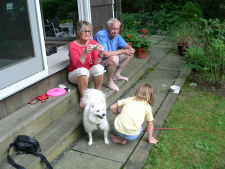 With parents in Dummerston, and new dog.