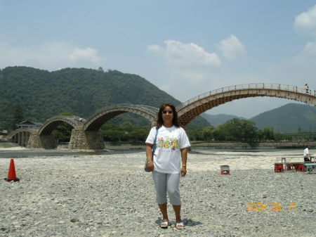 Cora at the Kintai Bridge, Iwakuni, Japan