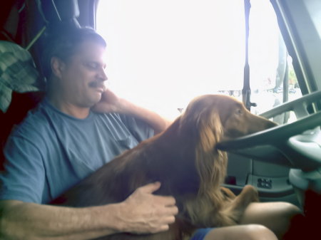 Sassy helps Tony drive the truck