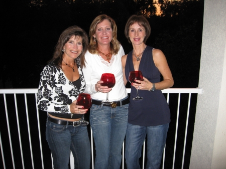 Pam, Denise, and Ann at sunset.