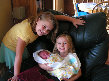 My girls and their brand new cousin.