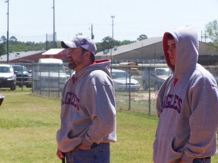 Donald watching Jordyns' Junior year of softball!!!!