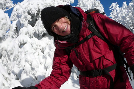 Snowshoeing up Blue Mountain, Adirondacks