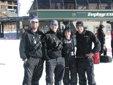 Me with my assistant coaches and an athlete at the collegiate National Championships