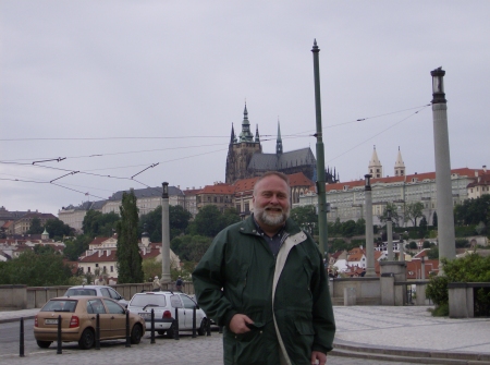 In Prague (Prague Castle in the background)