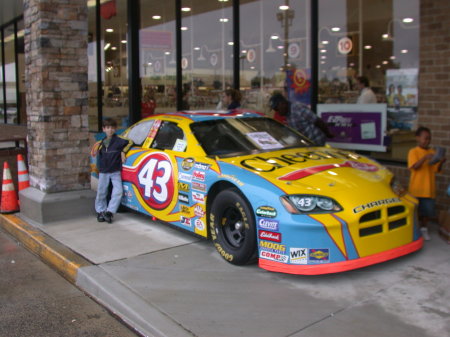 Brandon with his favorite race car!