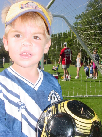 Christian "playing" soccer