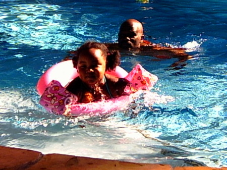 Zhara and Daddy in the Pool