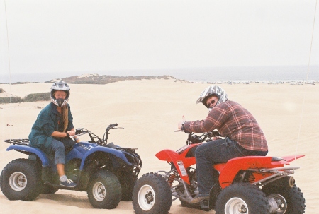 Riding the dunes of Pismo Beach with my son Chris, summer '07
